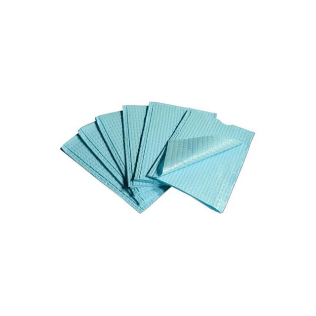 Bib Patient Poly Backed Towel 13 x 19 inch - Blue