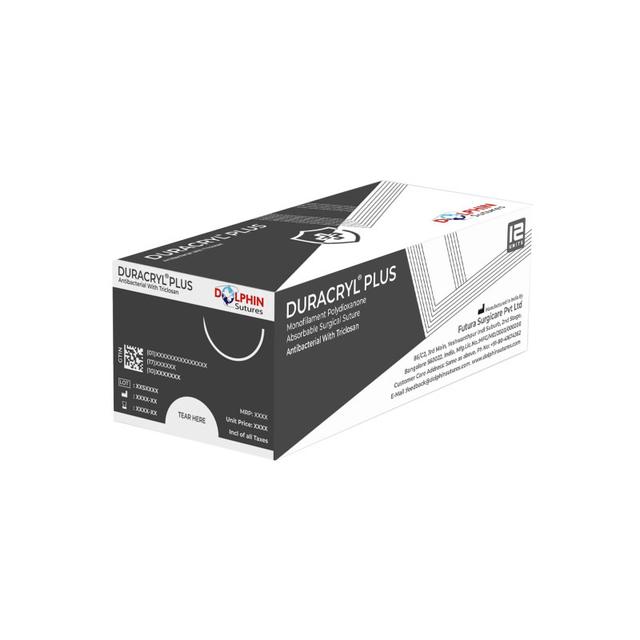 Duracryl Plus Monofilament Polydioxanone 1/2 Circle Round Body #3-0 - 70 cm 20 mm Violet